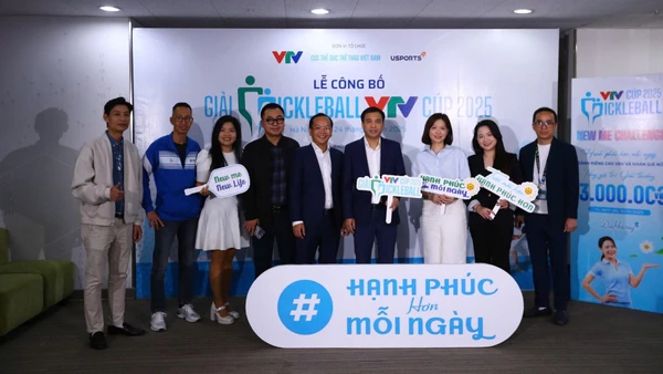Ban Tổ chức gặp gỡ báo chí cung cấp thông tin về Giải Pickleball VTV Cúp 2025.