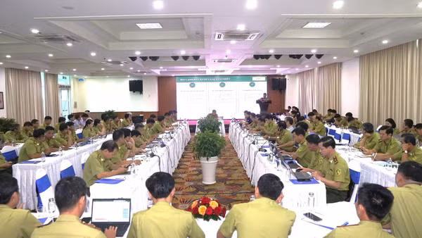 Quang cảnh hội nghị triển khai Nghị định số 146/2026/NĐ-CP của Chính phủ quy định xử phạt vi phạm hành chính trong lĩnh vực lâm nghiệp.