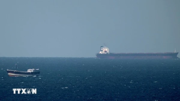 Tàu chở dầu hướng về eo biển Hormuz. (Ảnh: AFP/TTXVN) 