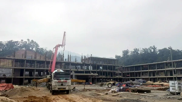 Khẩn trương thi công Trường phổ thông nội trú liên cấp tiểu học và trung học cơ sở Thanh Thủy.