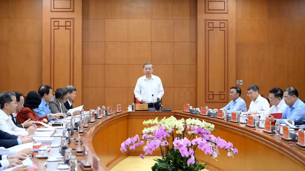 Tổng Bí thư Tô Lâm chủ trì cuộc họp Thường trực Ban Chỉ đạo Trung ương về phòng, chống tham nhũng, lãng phí, tiêu cực. (Ảnh: ĐĂNG KHOA) 