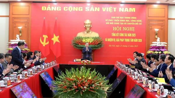 Ban Chỉ đạo Trung ương về phát triển khoa học, công nghệ, đổi mới sáng tạo và chuyển đổi số tổ chức Hội nghị tổng kết công tác năm 2025 và nhiệm vụ, giải pháp trọng tâm năm 2026. (Ảnh ĐĂNG KHOA)
