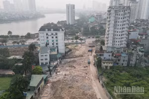 [Ảnh] Toàn cảnh đoạn đường nối Tam Trinh-Giải Phóng sau khi hoàn tất giải phóng mặt bằng