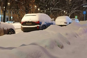 Bão tuyết lịch sử tại Moskva, Nga. (Ảnh: Tâm Hằng/TTXVN)