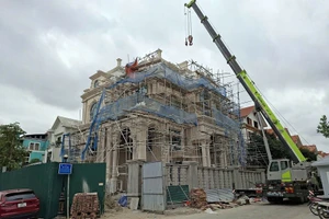 Một công trình xây dựng tại tỉnh Bắc Ninh. (Ảnh THÙY LINH)