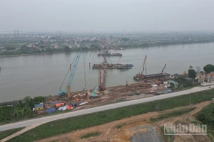 [Ảnh] Cầu Mễ Sở - điểm kết nối quan trọng trên tuyến Vành đai 4