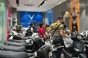 Nhân viên cửa hàng tư vấn cho khách về các mẫu xe điện mới nhất 2026.