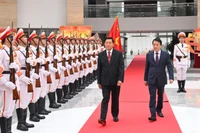 Đại tướng Lương Tam Quang đón Bộ trưởng Công an Lào Vanthong Kongmany thăm, làm việc tại Bộ Công an Việt Nam.