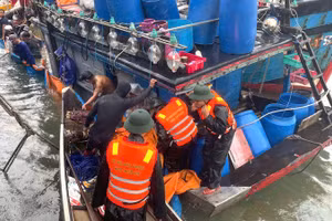 Đồn Biên phòng Cửa khẩu cảng Thuận An đã kịp thời điều động 10 cán bộ, chiến sĩ phối hợp với lực lượng tại chỗ tổ chức cứu hộ tàu cá gặp nạn trên biển.