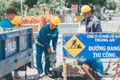 Công ty Cổ phần Cấp nước Trung An thi công hệ thống cấp nước trên địa bàn Thành phố Hồ Chí Minh. (Ảnh: QUÝ HIỀN)