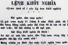 Quân lệnh số 1 của Ủy ban Khởi nghĩa toàn quốc, ngày 13/8/1945. (Ảnh tư liệu của Bảo tàng Lịch sử quốc gia)