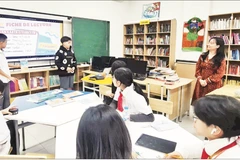 Giờ thực hành của học sinh Trường trung học cơ sở Chu Văn An, thành phố Hà Nội.