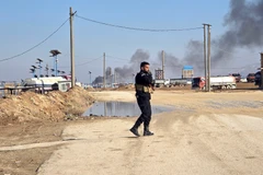 Lực lượng an ninh Syria được triển khai tại tỉnh Hasakah, ngày 21/1/2026. (Ảnh: THX/TTXVN)