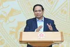 Thủ tướng Chính phủ Phạm Minh Chính phát biểu ý kiến kết luận hội nghị sơ kết. (Ảnh: TRẦN HẢI)