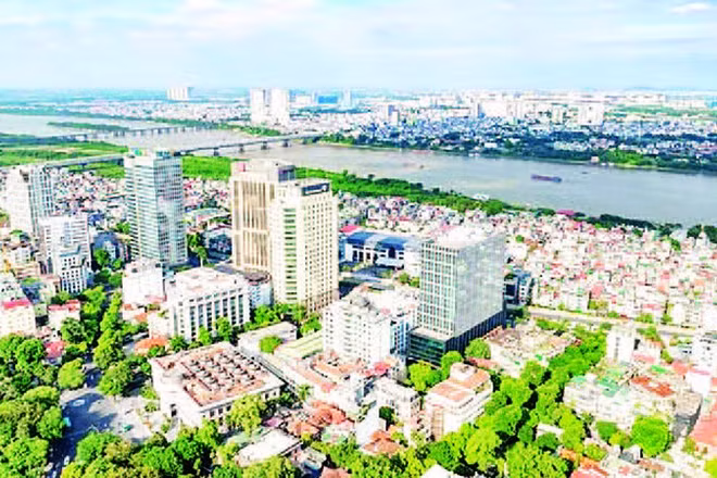 Sông Hồng được xác định là trục cảnh quan trung tâm của Thủ đô. (Ảnh ĐĂNG QUANG)