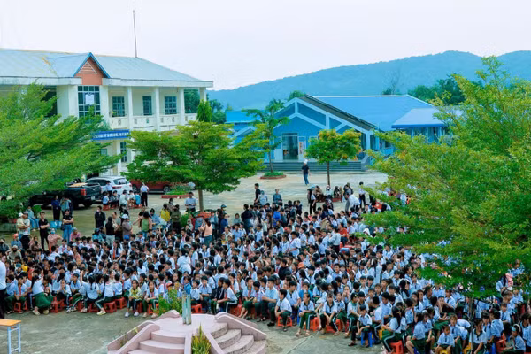 Xã Hàm Thuận Bắc có nhiều học sinh đồng bào dân tộc thiểu số. (Ảnh: THANH HUỆ)