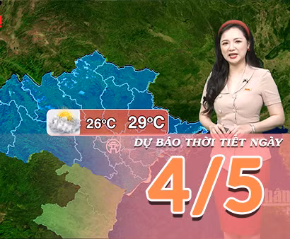 [Video] Dự báo thời tiết ngày 4/5/2026: Mưa giảm, trời chuyển nắng trên nhiều khu vực
