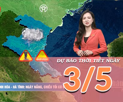 [Video] Dự báo thời tiết ngày 3/5/2026: Không khí lạnh tràn xuống, Bắc Bộ chuyển mưa dông, Trung Bộ còn nắng nóng