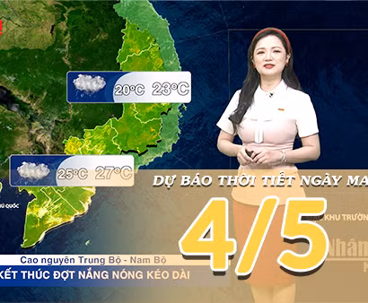 [Video] Dự báo thời tiết đêm nay và ngày mai ngày 4/5/2026: Trung Bộ có dông, Nam Bộ dịu nắng