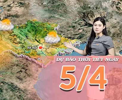 [Video] Dự báo thời tiết ngày 5/4/2026: Vịnh Bắc Bộ biển động nhẹ, đất liền nắng gắt từ sáng sớm