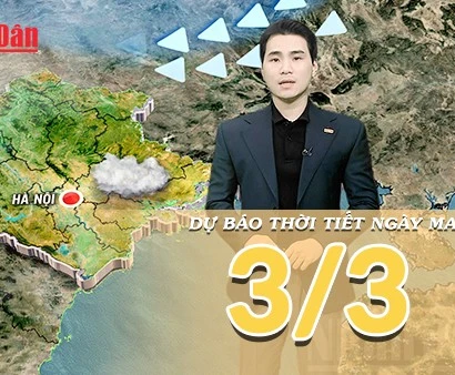 [Video] Dự báo thời tiết đêm nay và ngày mai 3/3/2026: Thời tiết chuyển biến mạnh với mưa rào và dông diện rộng