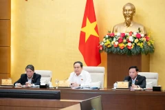 Chủ tịch Quốc hội Trần Thanh Mẫn phát biểu ý kiến tại phiên họp. (Ảnh: Duy Linh)