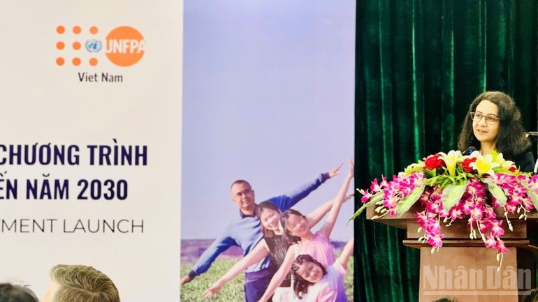 Bà Sumita Banerjee, Giám đốc khu vực châu Á-Thái Bình Dương của FP2030. (Ảnh: HNV) ndo_br_cket2.jpg