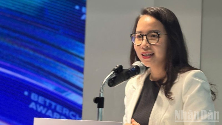 Bà Kim Ngọc Thanh Nga, Phó Giám đốc Trung tâm đổi mới sáng tạo Quốc gia (NIC), Bộ Tài chính. (Ảnh: HNV) ndo_br_bca2.jpg