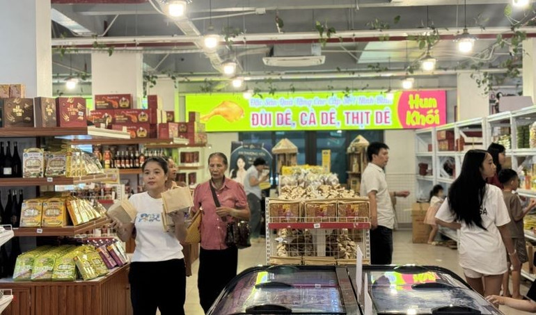 Việc mua sắm tại các trung tâm thương mại, siêu thị, cửa hàng tiện lợi... ngày càng trở nên phổ biến. (Ảnh: HNV) balevn2.jpg