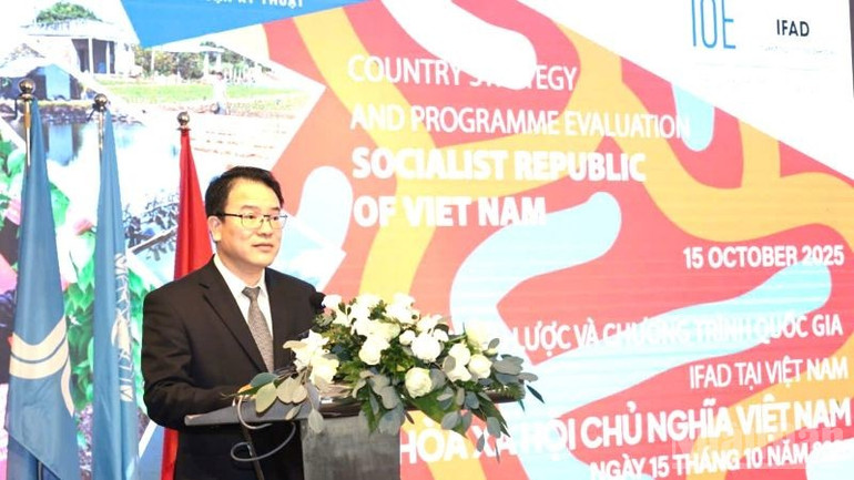 Thứ trưởng Tài chính Trần Quốc Phương phát biểu tại sự kiện. ndo_br_ifad1.jpg