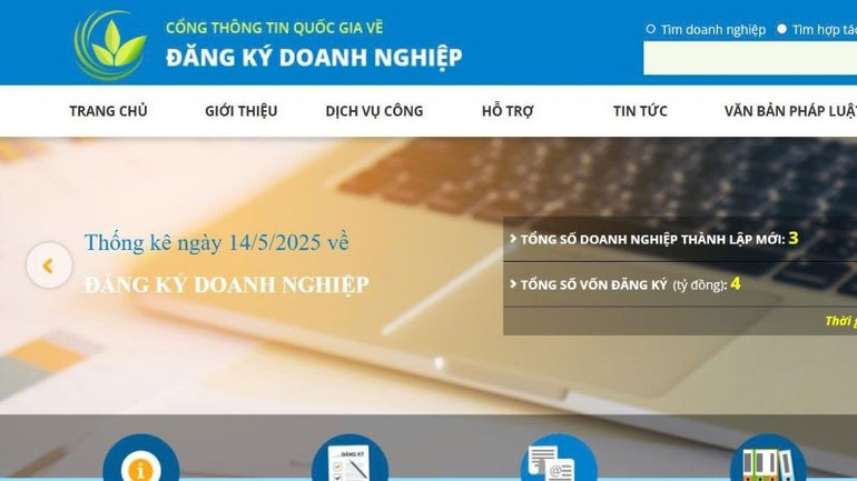 ẢNH CHỤP MÀN HÌNH CỔNG THÔNG TIN QUỐC GIA VỀ ĐĂNG KÝ DOANH NGHIỆP. congdkdn.jpg