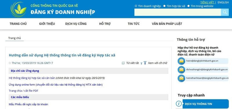 Hệ thống thông tin về đăng ký hợp tác xã. httt.jpg