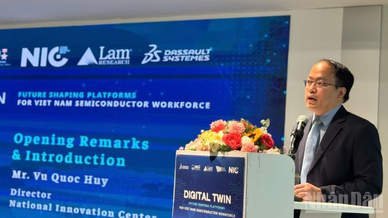 Ông Vũ Quốc Huy, GIám đốc Trung tâm Đổi mới sáng tạo Quốc gia. (Ảnh: HNV) ndo_br_digital2.jpg
