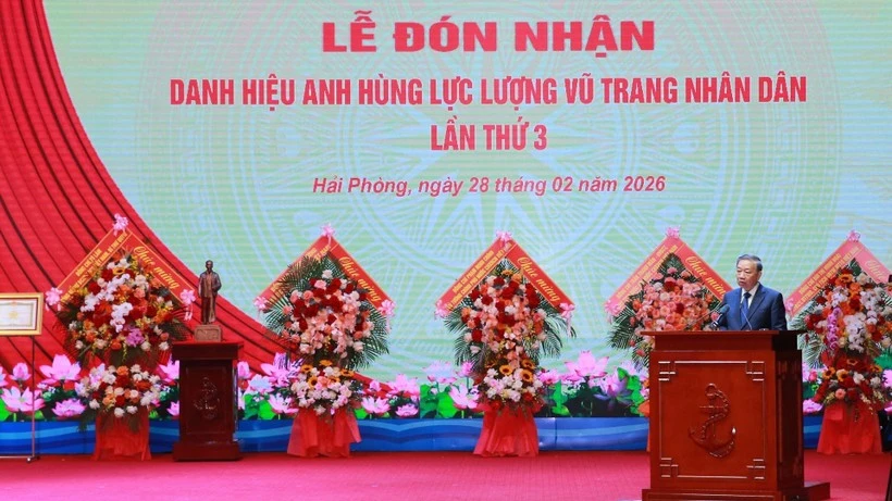 Tổng Bí thư Tô Lâm dự lễ đón nhận danh hiệu Anh hùng Lực lượng vũ trang nhân dân của Quân chủng Hải quân