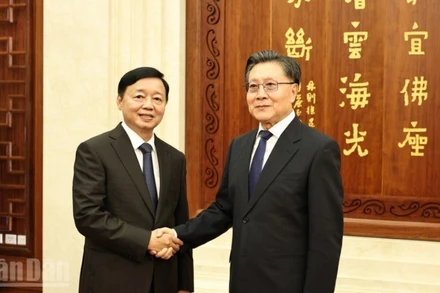 Phó Thủ tướng Trần Hồng Hà và Phó Ủy viên trưởng Nhân đại toàn quốc Trung Quốc Vương Đông Minh.
