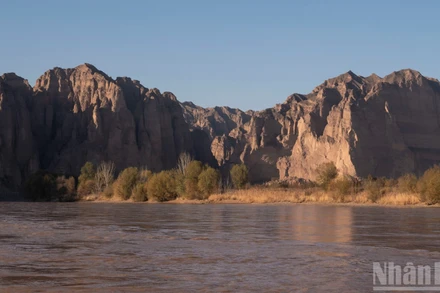 Cảnh đẹp của công viên địa chất quốc gia Thạch Lâm bên dòng Hoàng Hà ở thành phố Bạch Ngân, tỉnh Cam Túc, Trung Quốc.