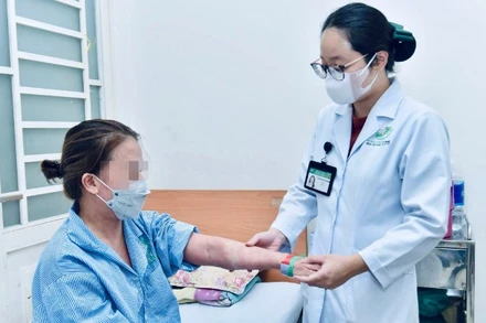 Bệnh nhân T. khi điều trị tại Bệnh viện Quân y 175.