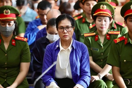 Bị cáo Lê Thúy Hằng tại phiên tòa sơ thẩm.