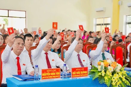 Đại biểu dự Đại hội đại biểu Đảng bộ xã Liên Châu.