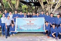 Đội hình Thanh niên tình nguyện Xã đoàn Nguyễn Phích ra quân thực hiện mô hình “Mùa hè xanh công nghệ” vào đầu tháng 8/2025.