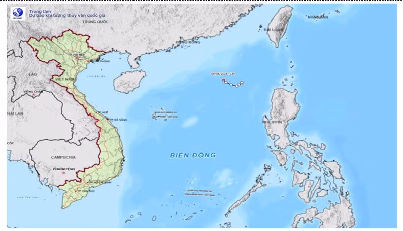 Bản đồ quỹ đạo áp thấp nhiệt đới.