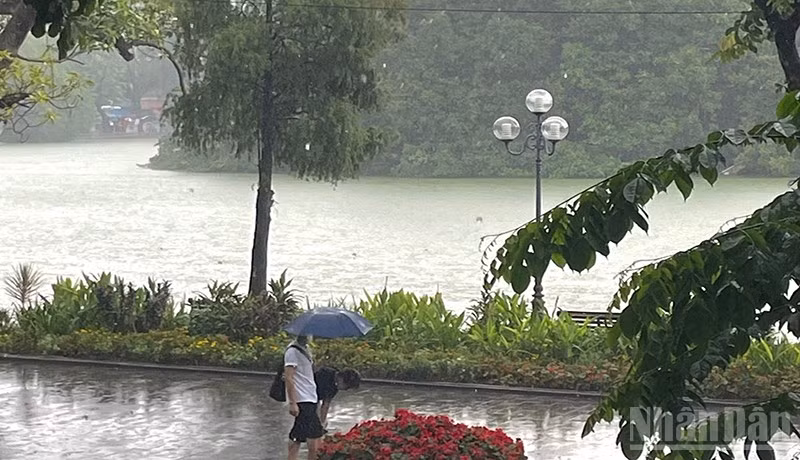 Dự báo khu vực Hà Nội đêm 18/10 và sáng 19/10 có mưa, mưa rào rải rác và có dông. (Ảnh minh họa: Đ.T)