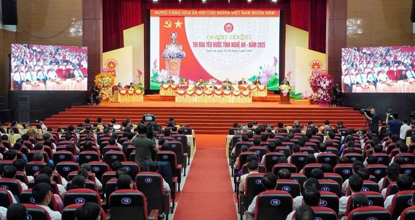 Quang cảnh Đại hội Thi đua yêu nước tỉnh Nghệ An năm 2025.
