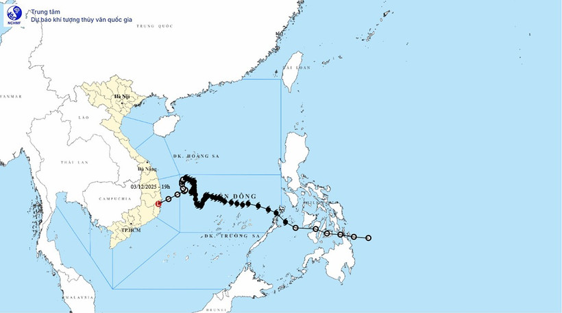 Bản đồ quỹ đạo bão số 15.