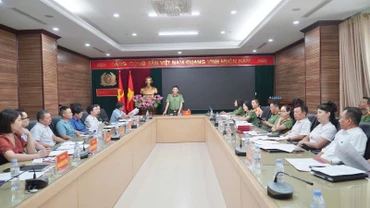 Công an tỉnh Thái Nguyên họp triển khai các nội dung theo kế hoạch tổ chức hoạt động. (Ảnh: TUẤN SƠN).