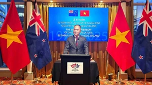 Đại sứ Việt Nam tại New Zealand Phan Minh Giang phát biểu tại lễ kỷ niệm. (Ảnh: Đại sứ quán Việt Nam tại New Zealand
