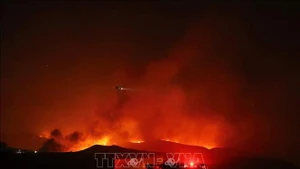Cháy rừng tại bang California, Mỹ. (Ảnh: THX/TTXVN)