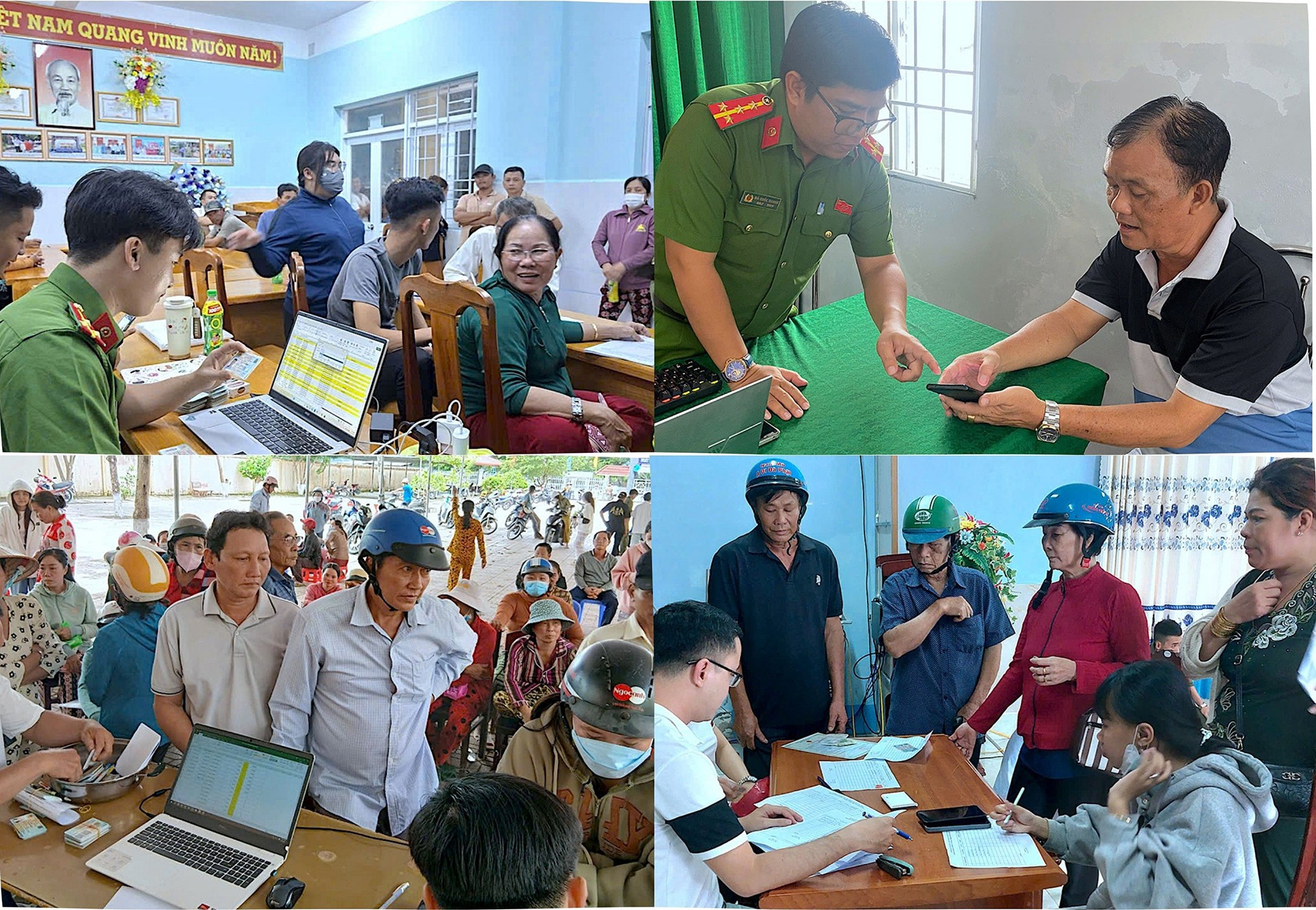 Cán bộ Công an phường Vĩnh Trạch và xã Trần Phán (Cà Mau) đồng hành cùng chính quyền để phát quà Tết Độc lập cho người dân. cong-an-ca-mau-2741.jpg