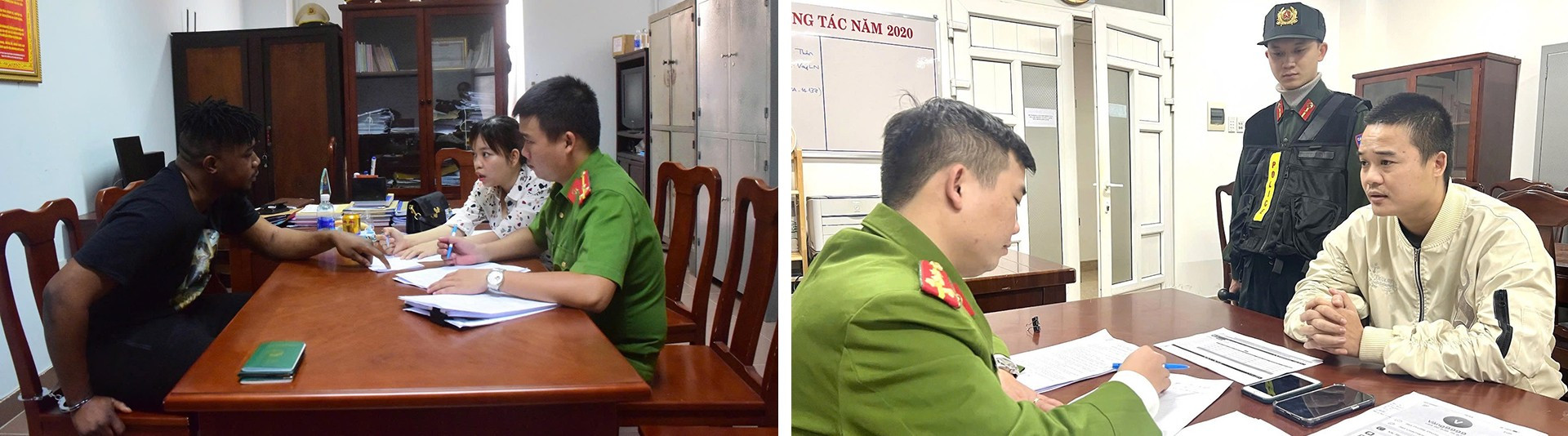 Phòng Cảnh sát hình sự lấy lời khai đối tượng phạm tội. ghep1418-1417.jpg