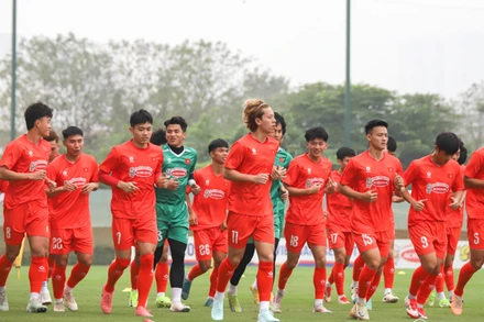 Các thành viên đội tuyển U23 Việt Nam trong buổi tập luyện. (Ảnh: VFF)